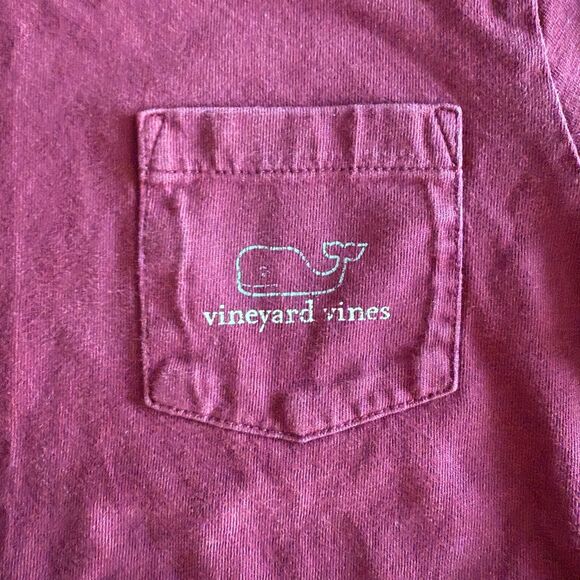 Vineyard Vines Maroon Long Sleeve Pocket Tee Boys' 5 - Picture 5 of 10